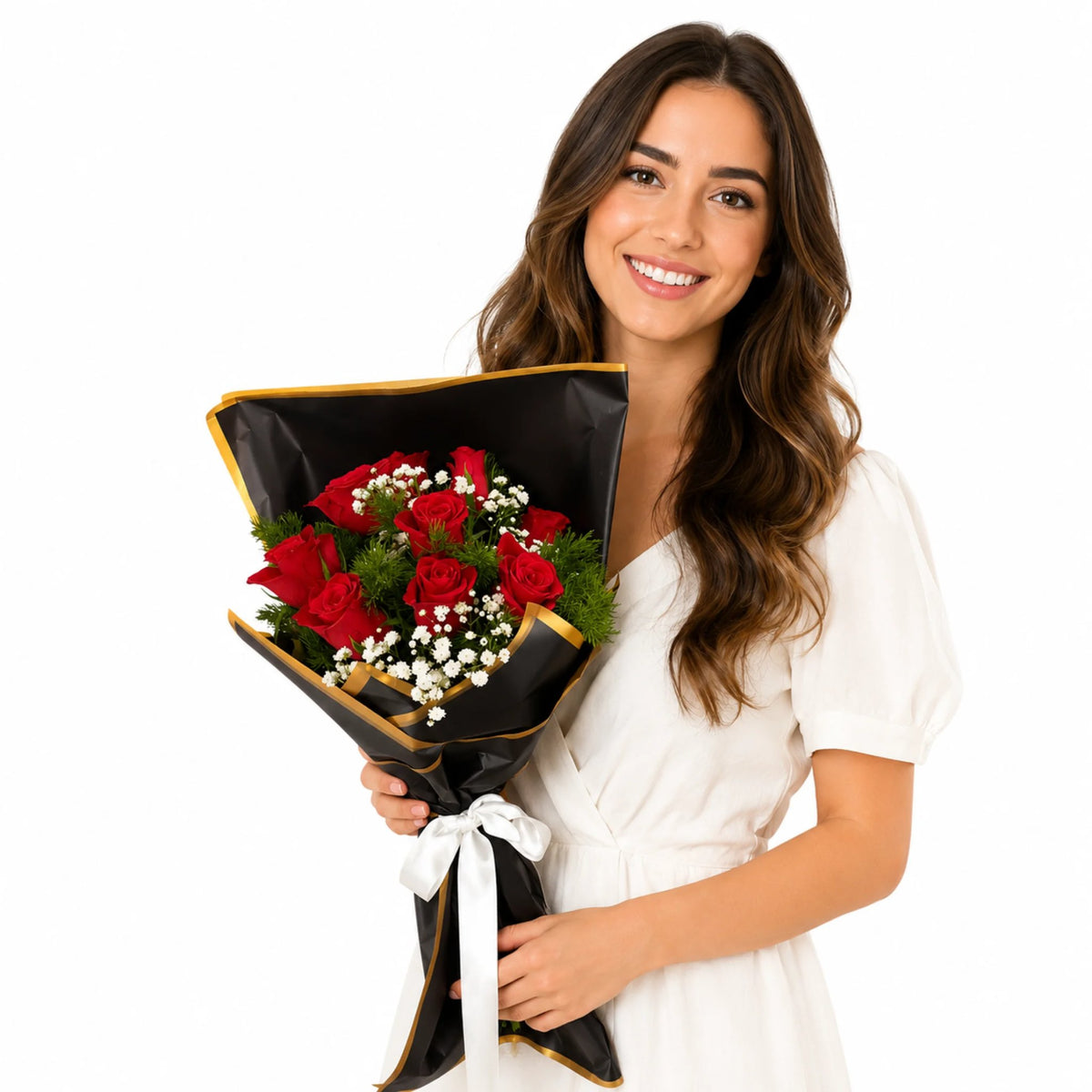 9 Kırmızı Gül Buketi