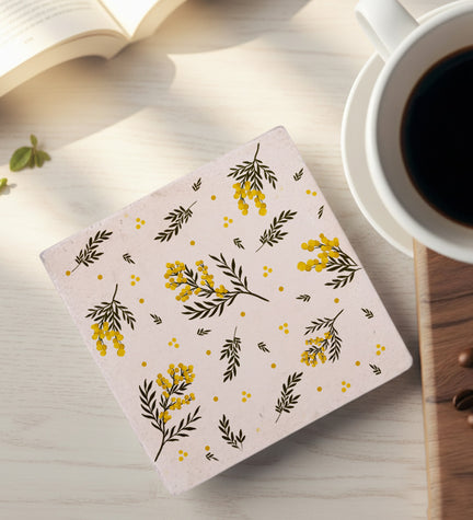 Mimoza Tasarım Taş Bardak Altlığı