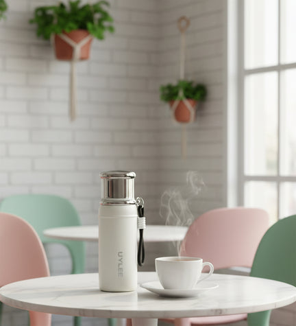 Beyaz Çelik Termos 500 ml