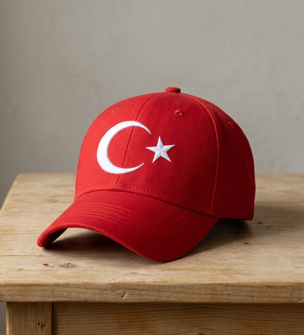 Türk Bayrağı Ay Yıldız Nakışlı Şapka
