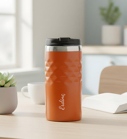 Kişiye Özel 300 ML Turuncu Kristal Çelik Termos