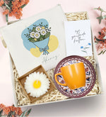 Kişiye Özel Ham Bez El Çantası & Mum & Türk Kahvesi Fincanı Hediye Seti