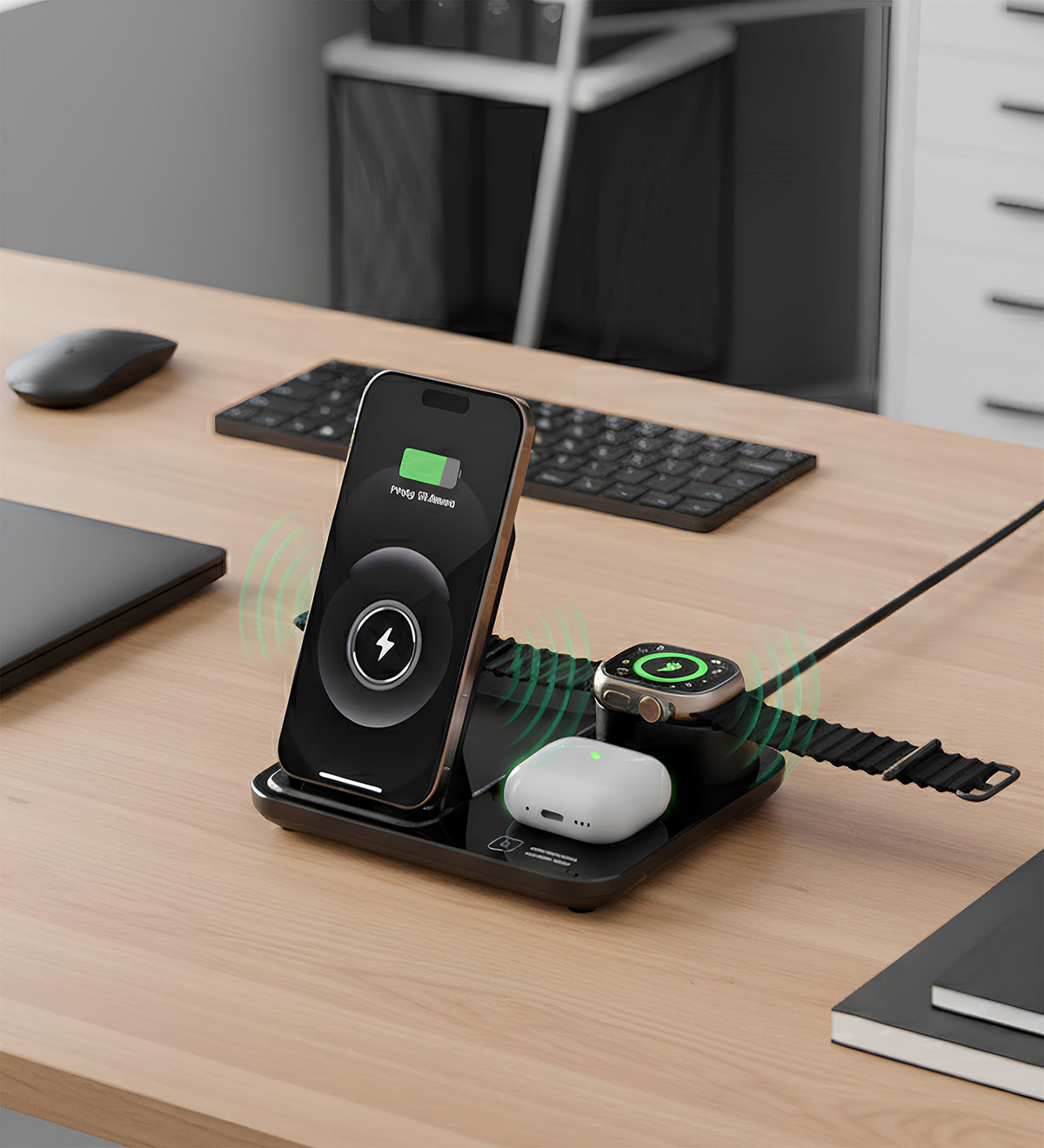 Üçlü Wireless Şarj Standı