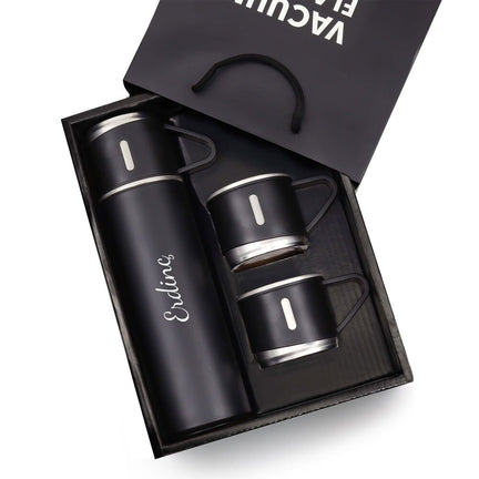 3 Bardaklı Silver Termos