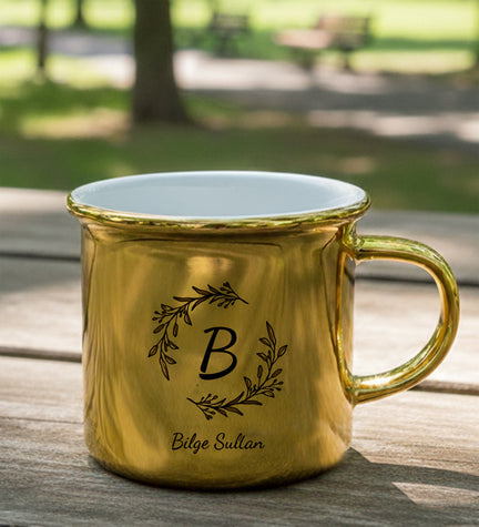 Kişiye Özel Gold Renk Vintage Kupa