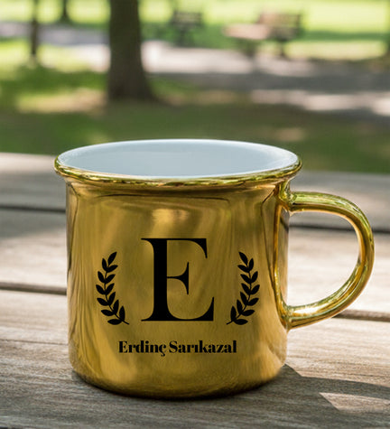 Kişiye Özel Gold Renk Vintage Kupa