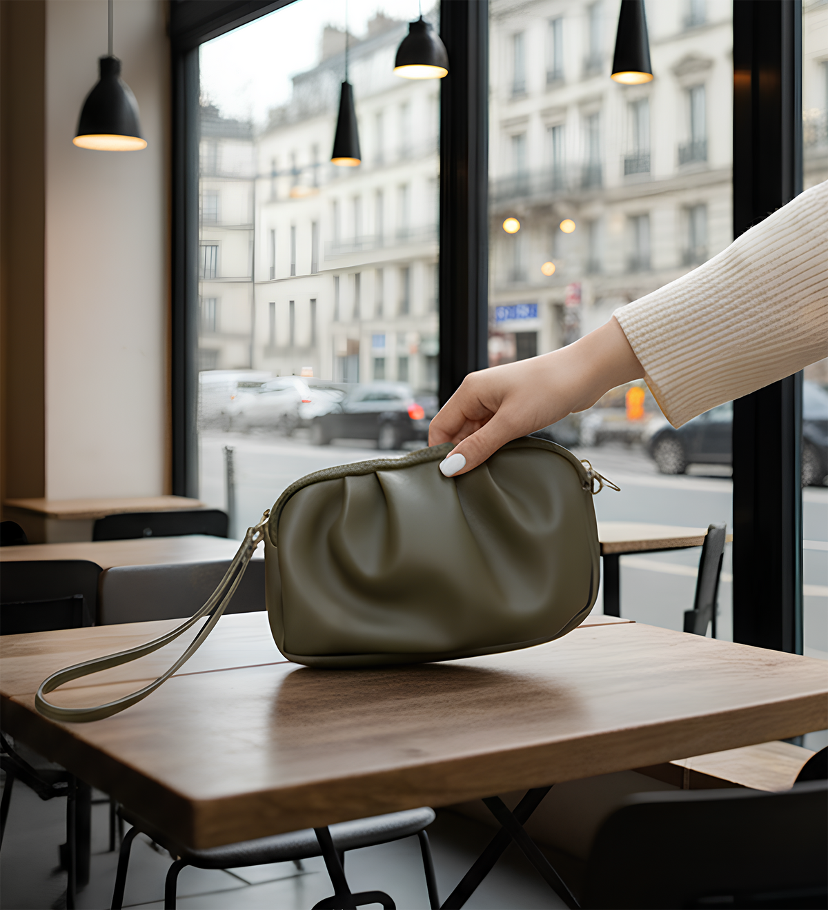 Haki El ve Omuz Çantası