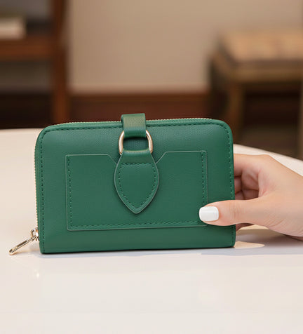 Yeşil Yumuşak Deri Kartlık Cüzdan