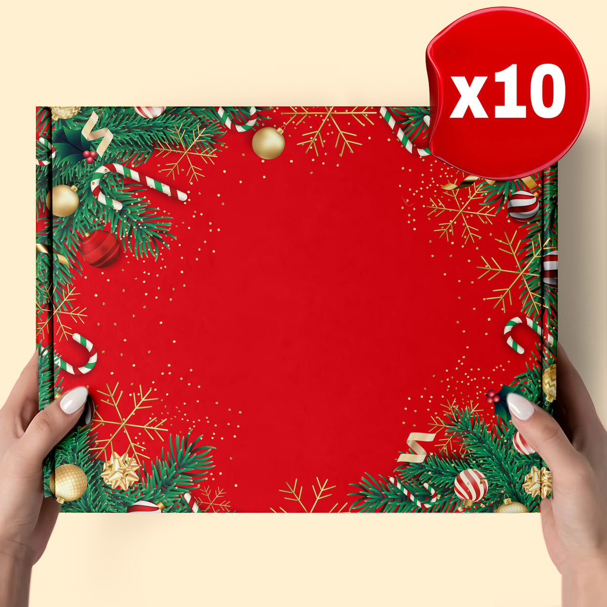 Kırmızı Yeni Yıl Kutusu (10 Adet)