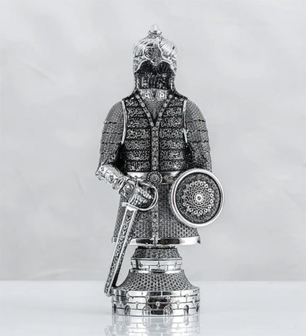 Fetih Zırh Ayetel Kürsi Gümüş Renk Biblo