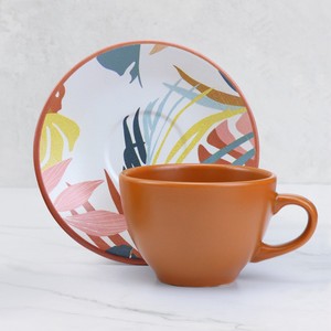 Kahverengi Desenli Çay Fincanı & Eyüp Sabri Tuncer Mini Kolonya & Çubuk Tütsü & Teashop 2'li Bitki Çayı Hediye Seti #2