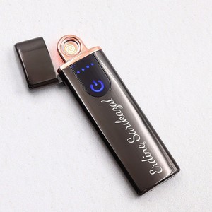 Kişiye Özel 3'lü Gold Rose Detaylı USB Şarjlı Dokunmatik Alevsiz Elektronik Çakmak #3